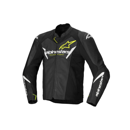 Alpinestars Faster V3 Air Leather Jacket Black White Yellow