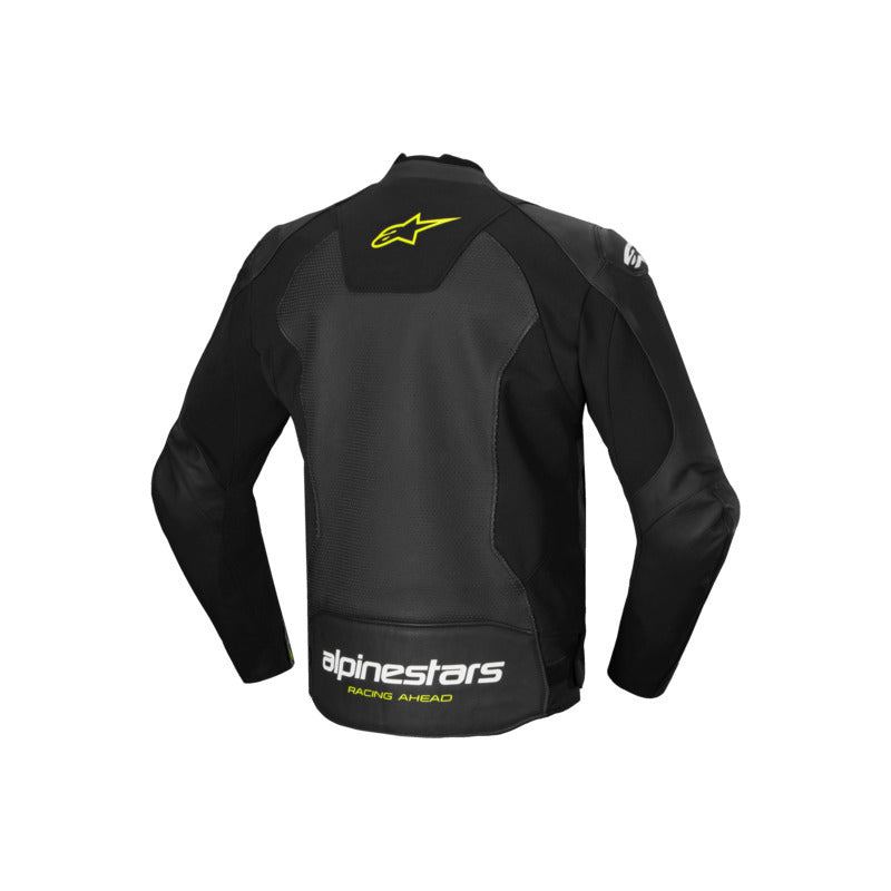 Alpinestars Faster V3 Air Leather Jacket Black White Yellow