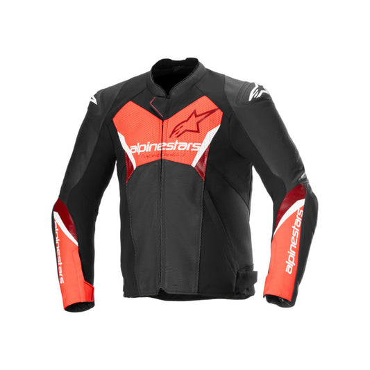 Alpinestars Faster V3 Air Leather Jacket Black Red