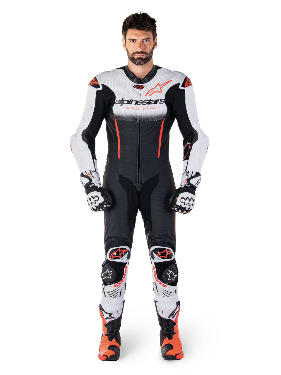Alpinestars GPR7 1 Piece Leather Suit - White / Black / Red