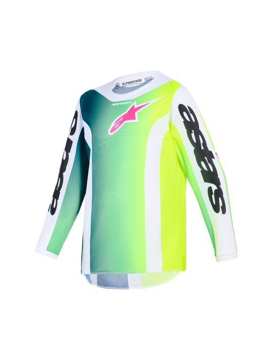 Alpinestars MX26 Youth Fluid Portl Jersey - Green / Pink