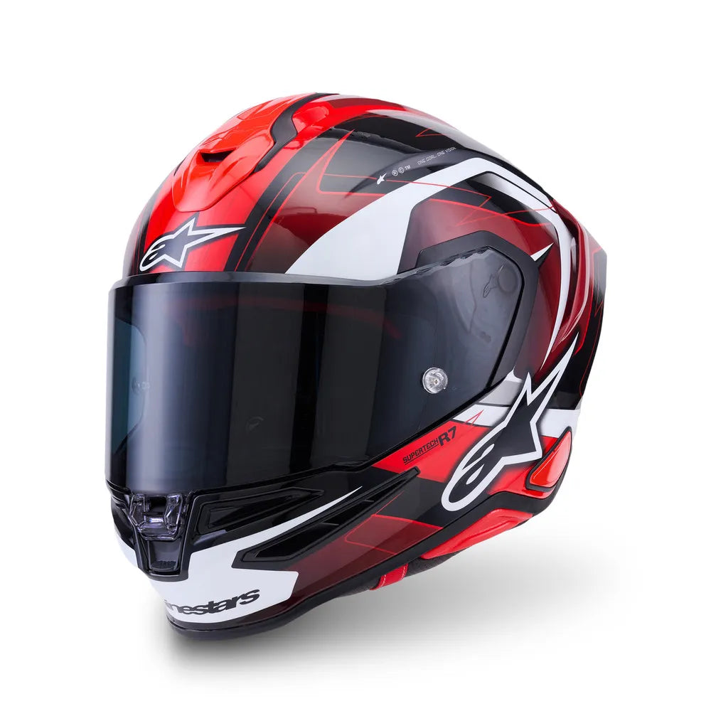 Alpinestars Supertech R7 Kinetis Helmet - Black / White / Red