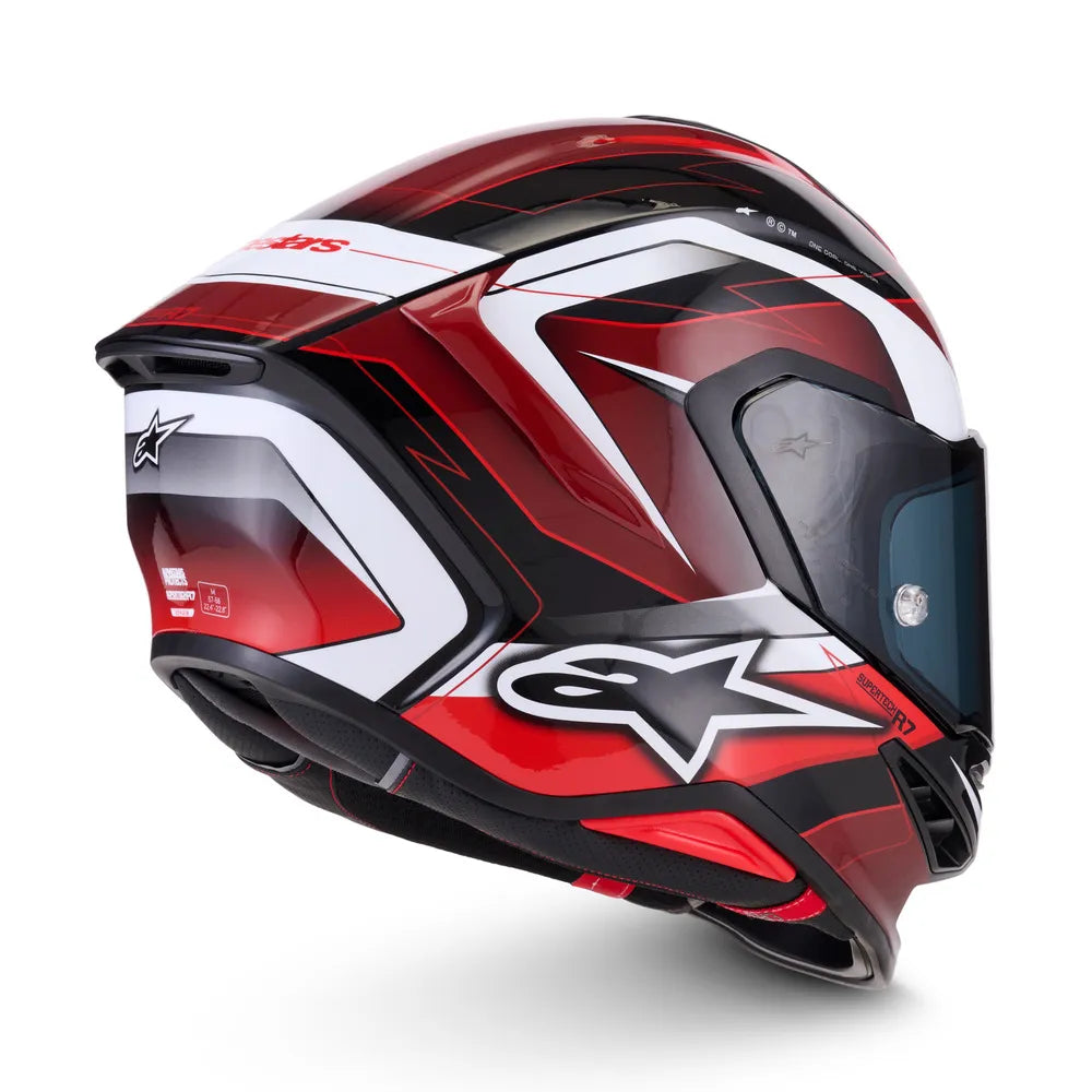 Alpinestars Supertech R7 Kinetis Helmet - Black / White / Red