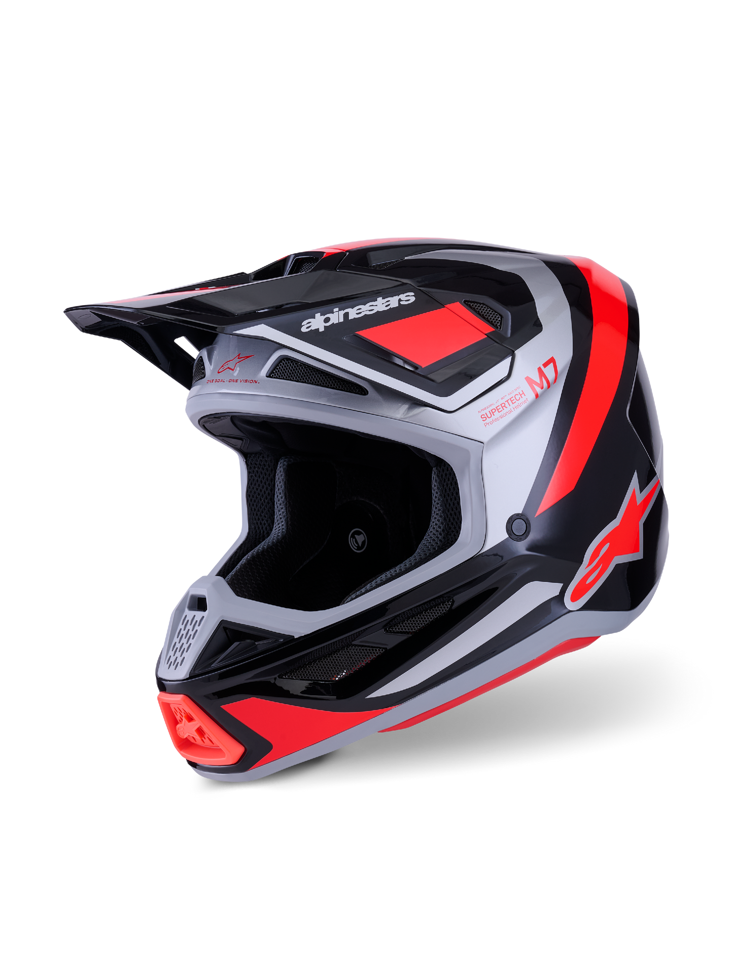 Alpinestars SM7 Rise Helmet - Black / Silver / Red