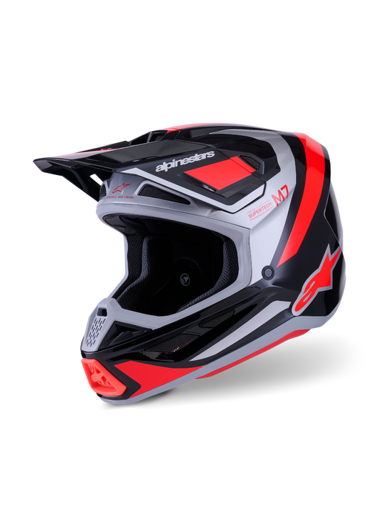 Alpinestars SM7 Rise Helmet - Black / Silver / Red