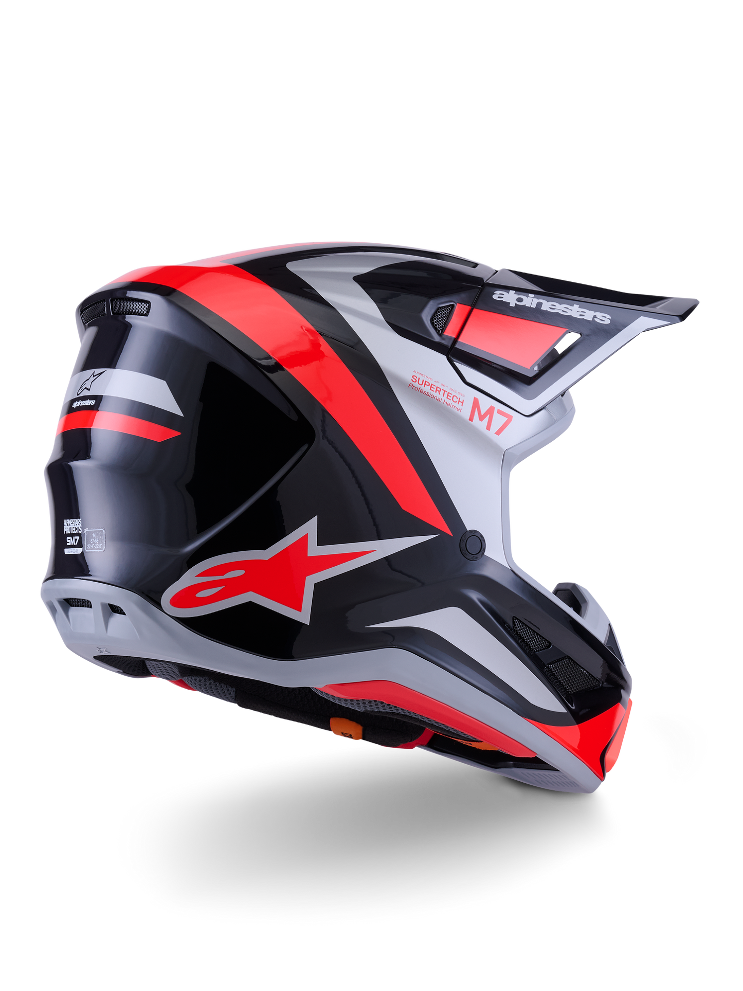 Alpinestars SM7 Rise Helmet - Black / Silver / Red
