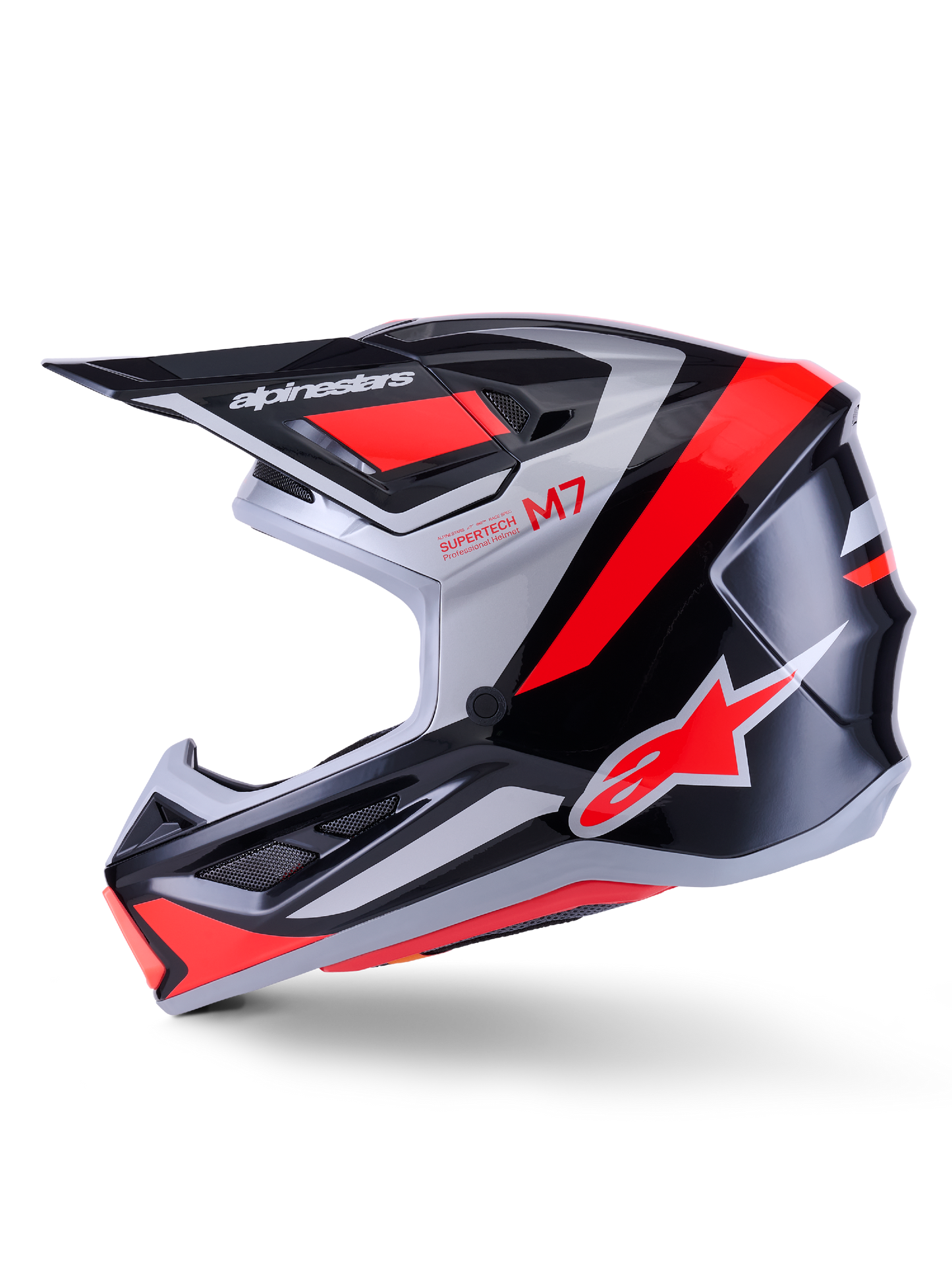 Alpinestars SM7 Rise Helmet - Black / Silver / Red
