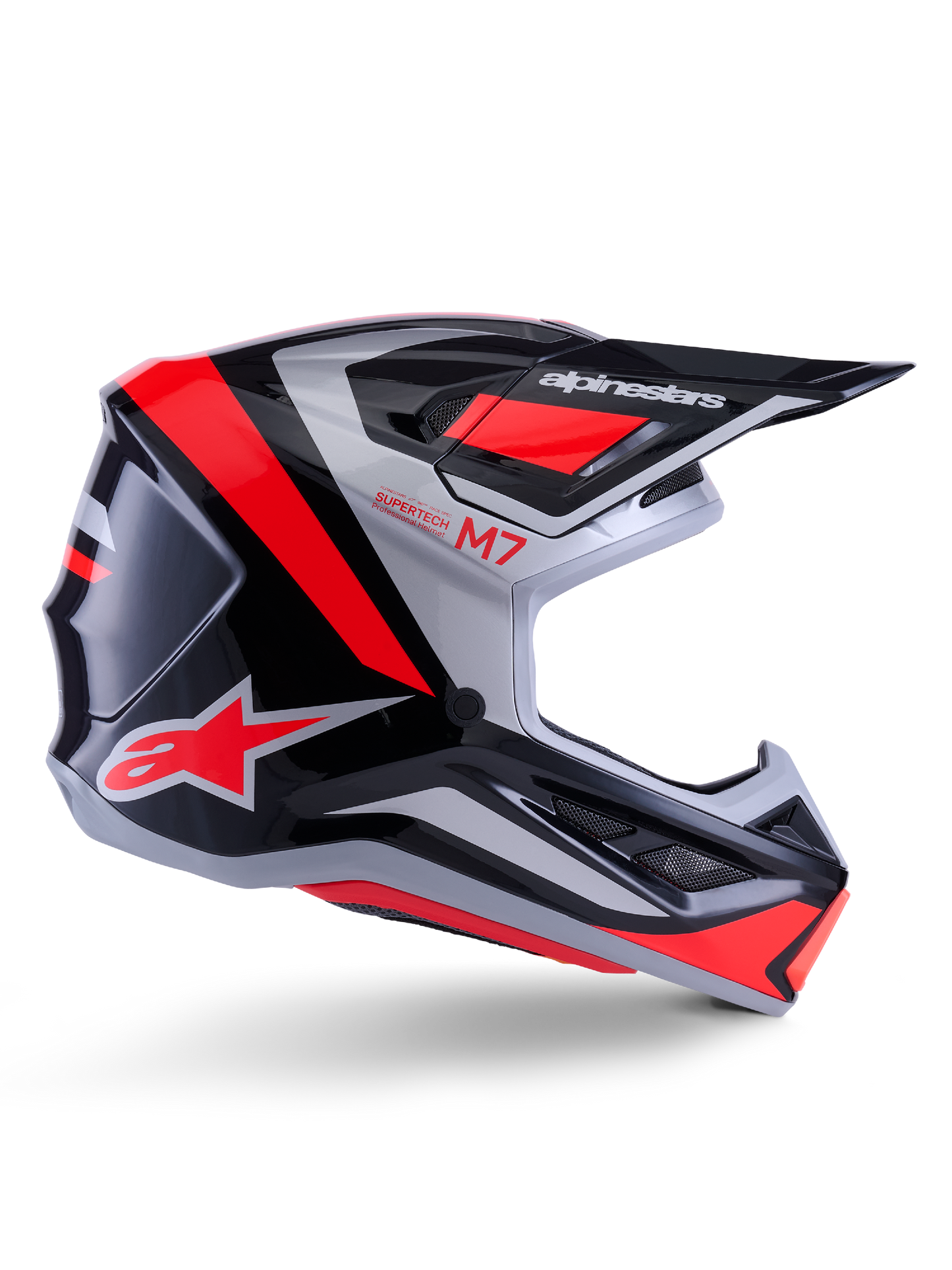 Alpinestars SM7 Rise Helmet - Black / Silver / Red