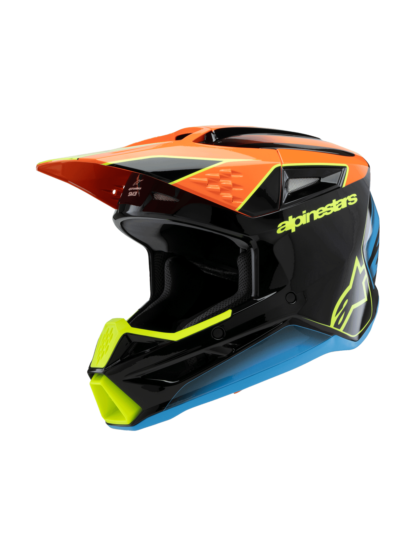 Alpinestars SM3 Youth Fray Helmet - Black / Orange / Yellow