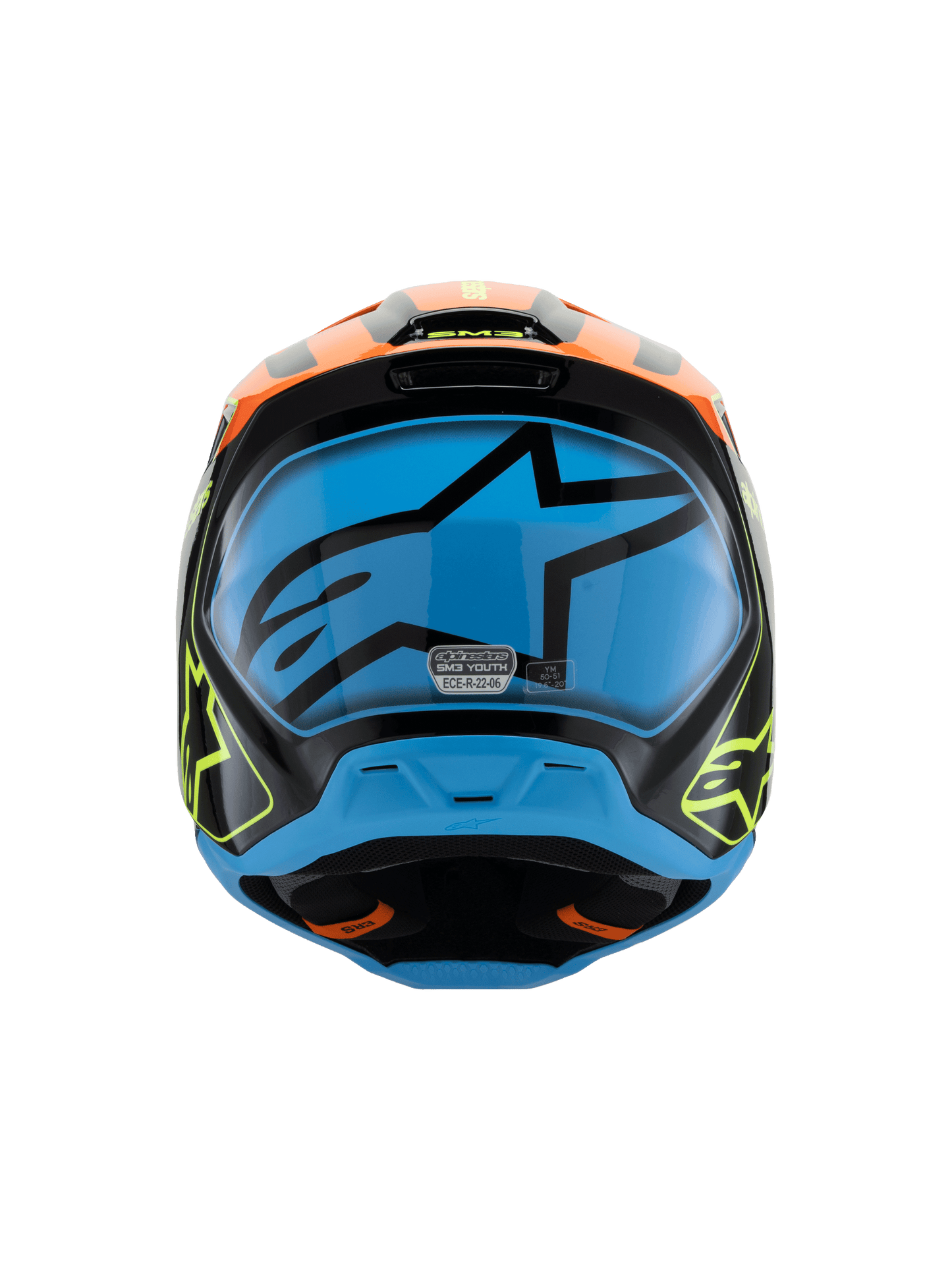 Alpinestars SM3 Youth Fray Helmet - Black / Orange / Yellow