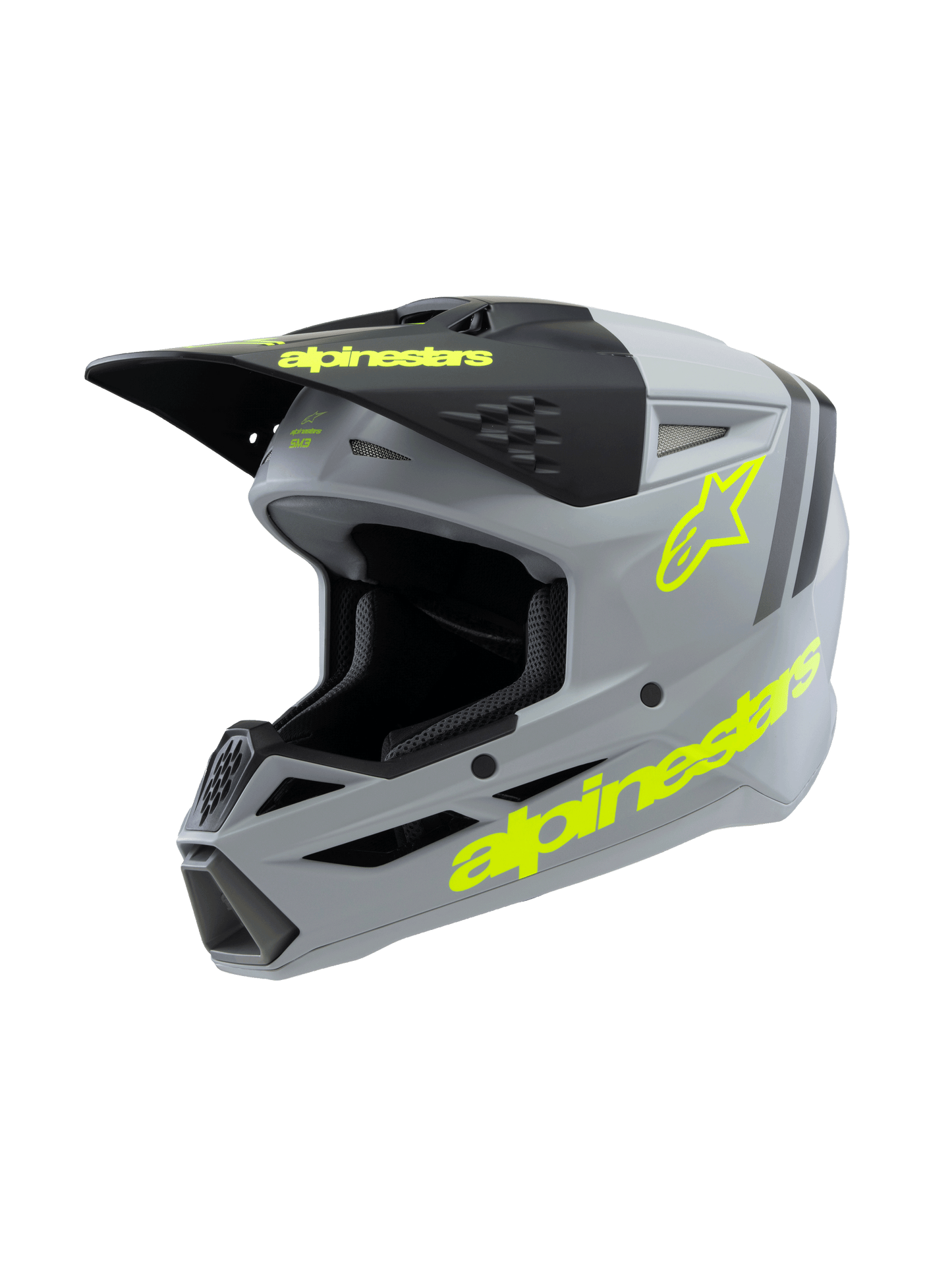 Alpinestars SM3 Youth Radium Helmet - Grey / Yellow / Black