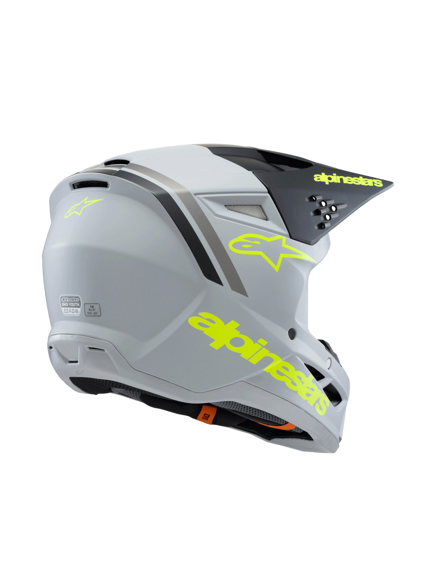 Alpinestars SM3 Youth Radium Helmet - Grey / Yellow / Black
