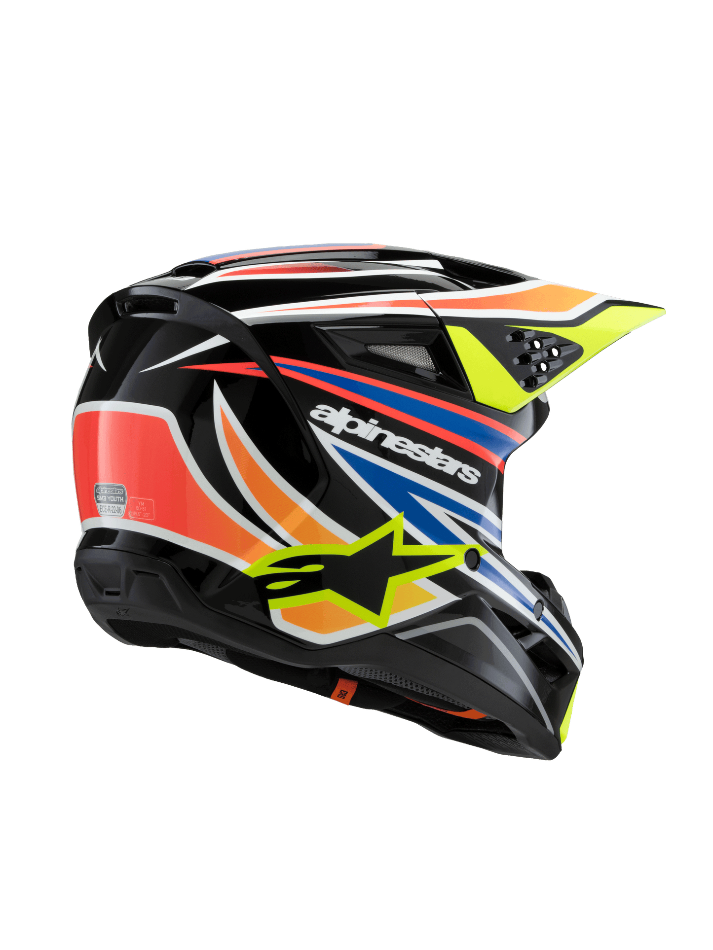 Alpinestars SM3 Youth Wurx Helmet - Black / Yellow / Blue