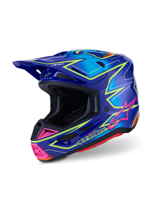 Alpinestars SM7 Cast Helmet - Blue / Pink / Yellow