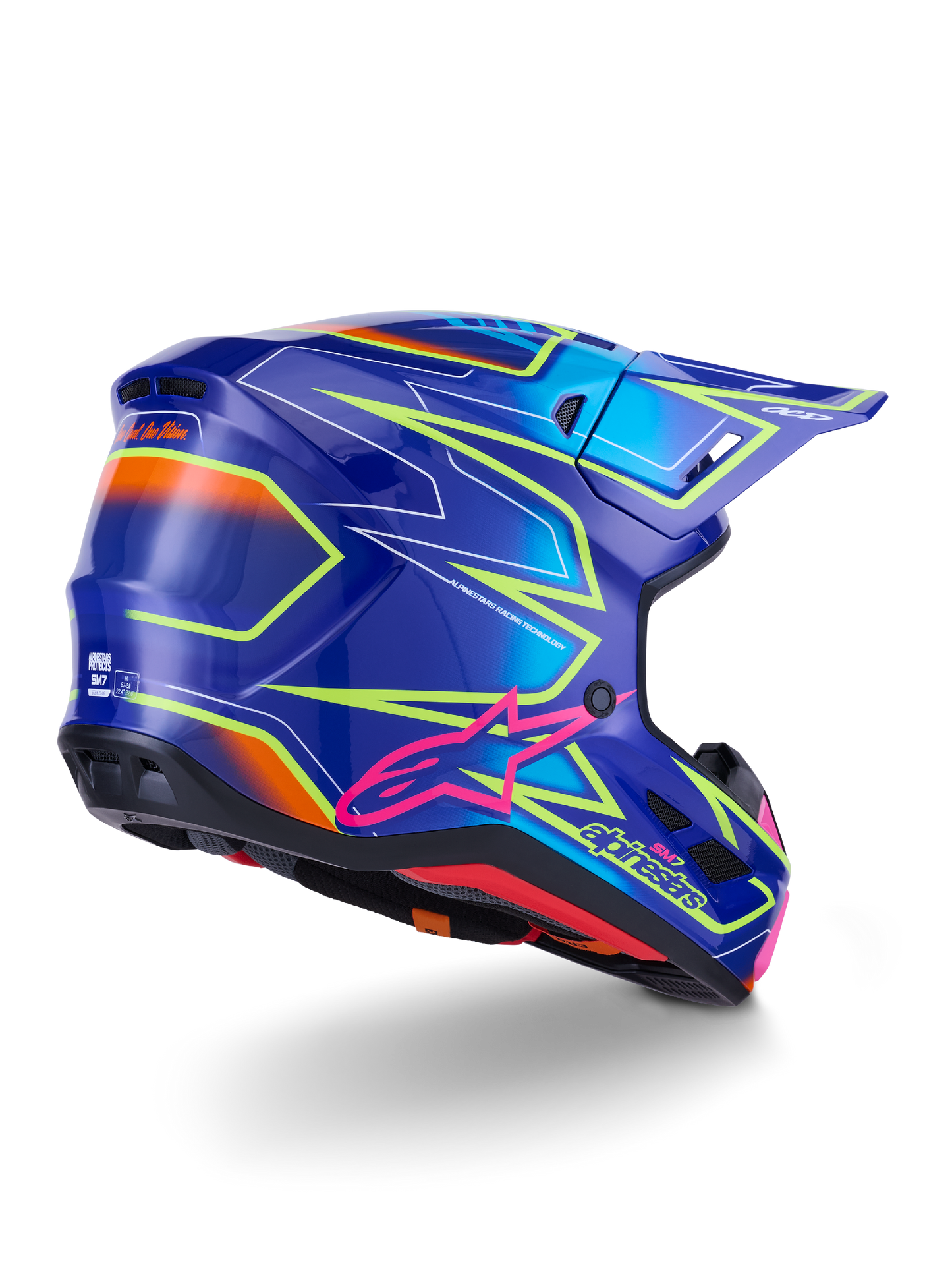 Alpinestars SM7 Cast Helmet - Blue / Pink / Yellow