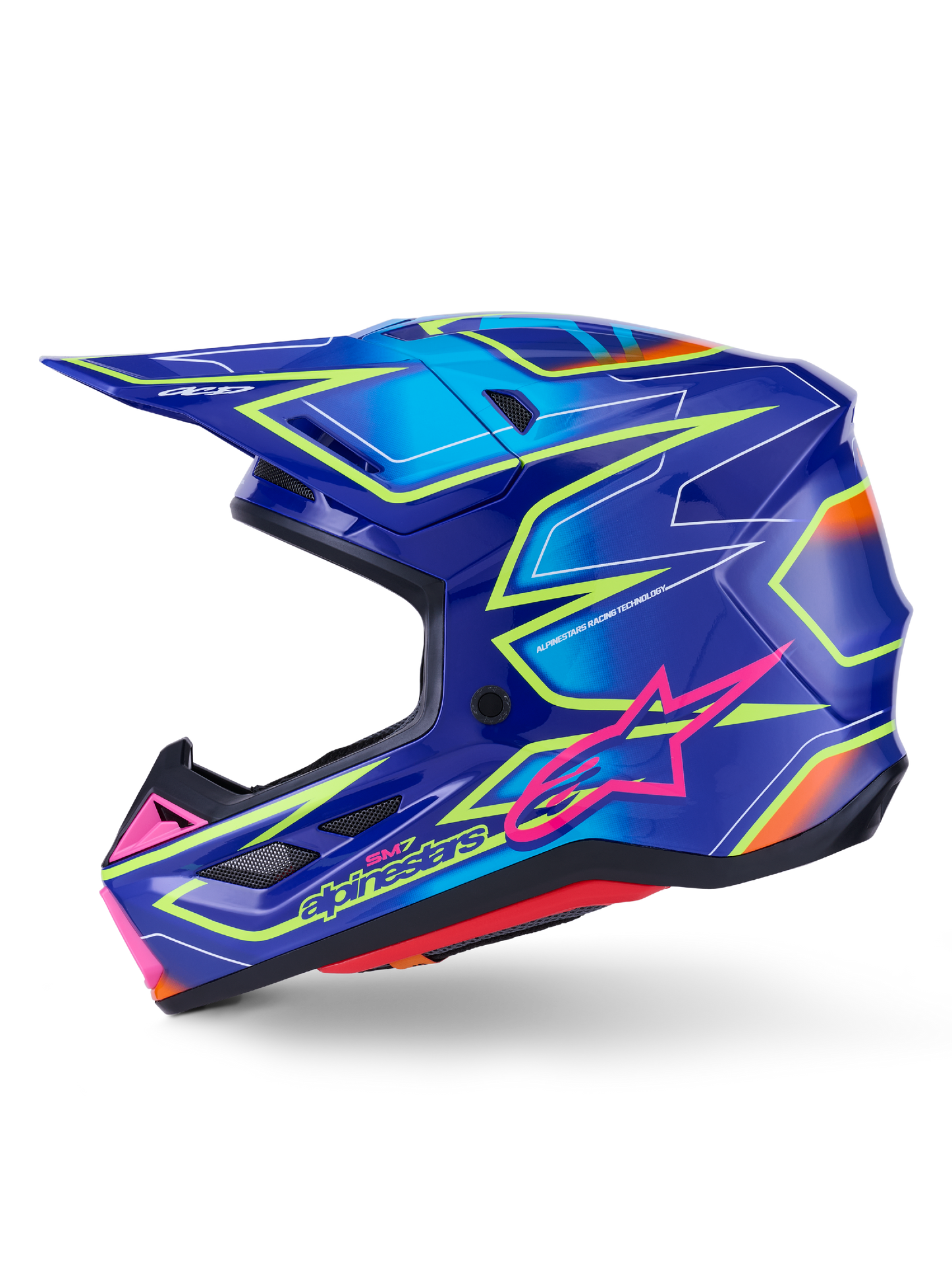 Alpinestars SM7 Cast Helmet - Blue / Pink / Yellow