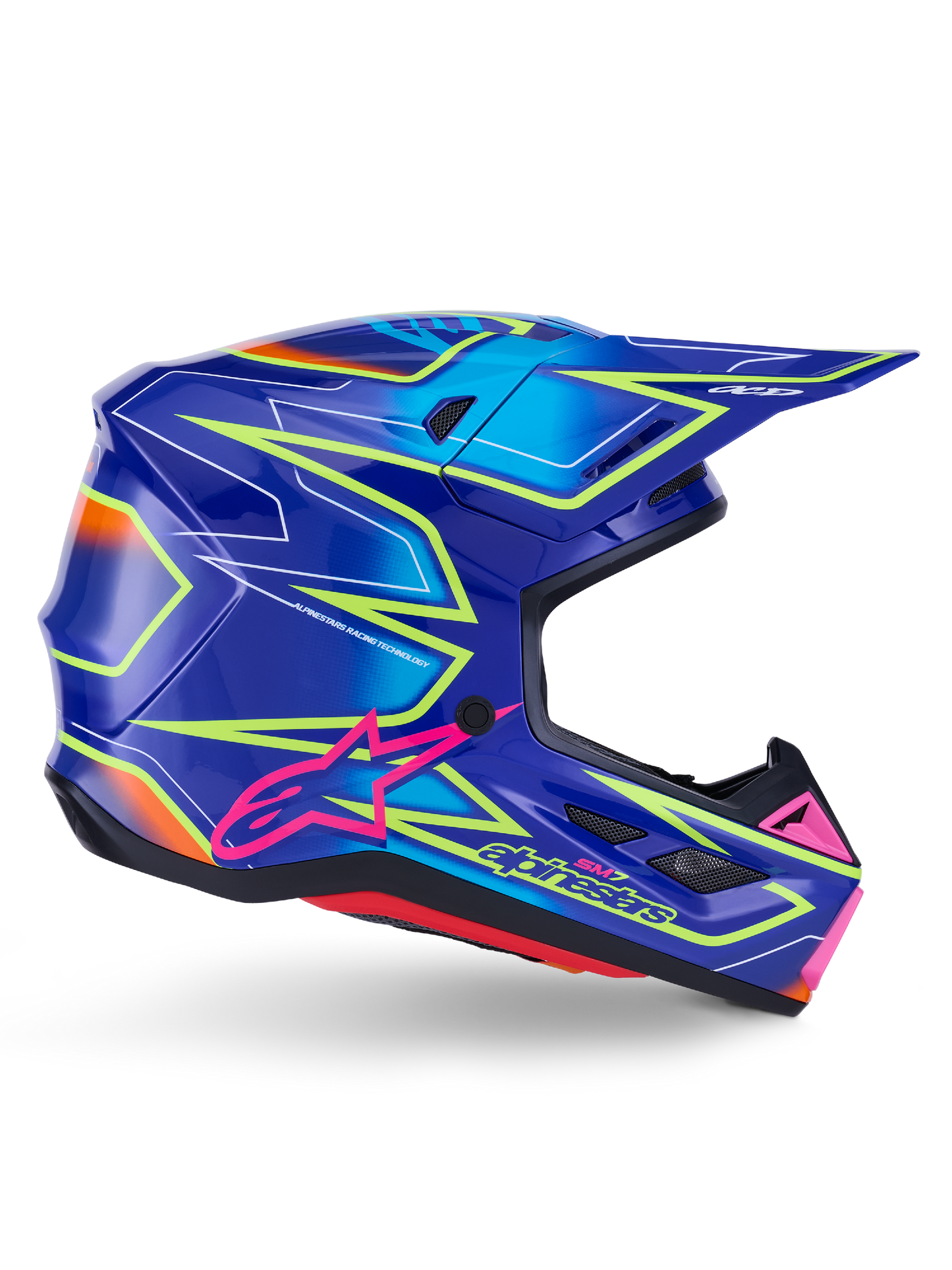 Alpinestars SM7 Cast Helmet - Blue / Pink / Yellow