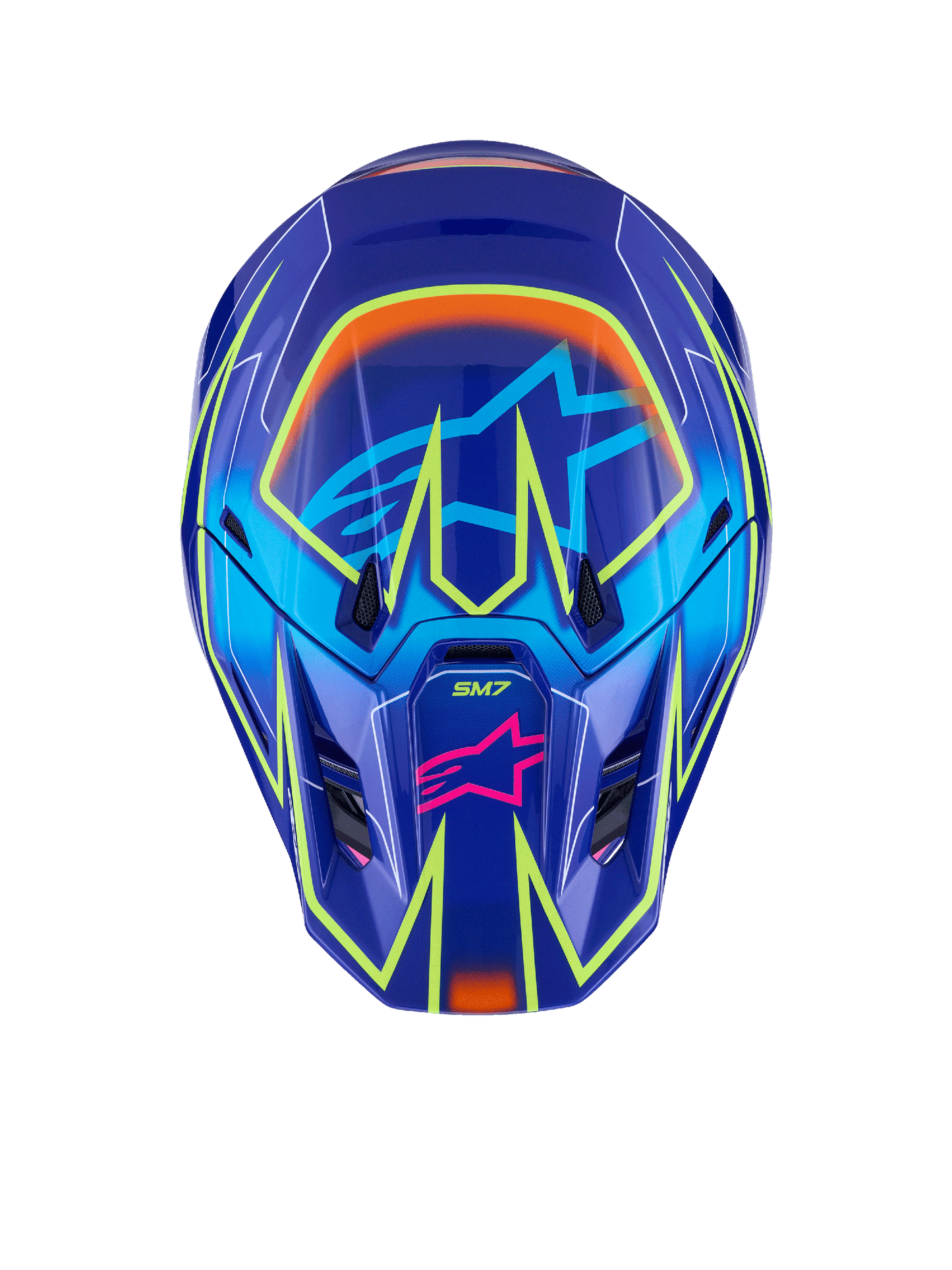 Alpinestars SM7 Cast Helmet - Blue / Pink / Yellow