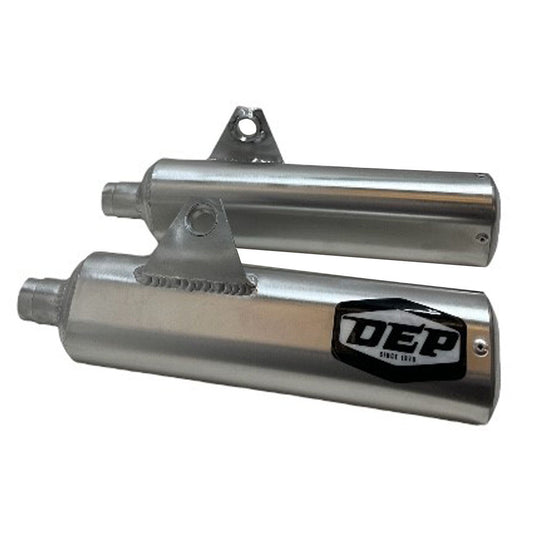 DEP Pipes 2 Stroke Sports Road Silencer - Silver