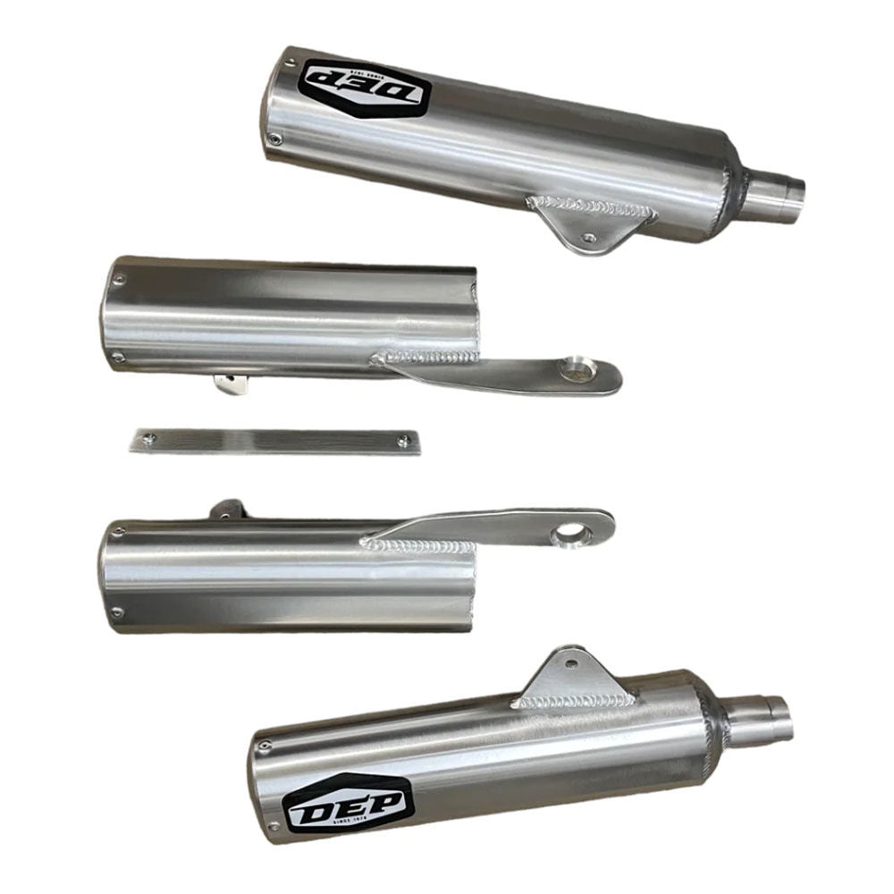 DEP Pipes 2 Stroke Sports Road Silencer - Silver