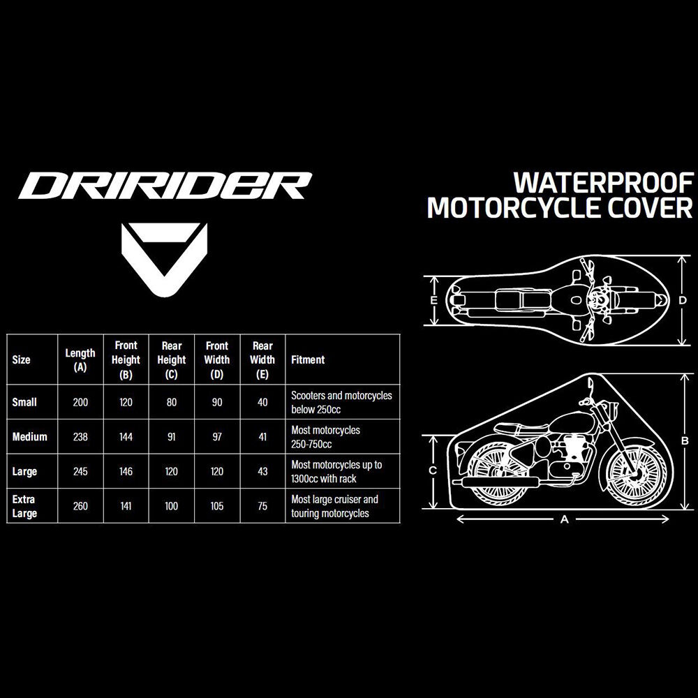 Dririder Bike Cover Outdoor Waterproof - Grey