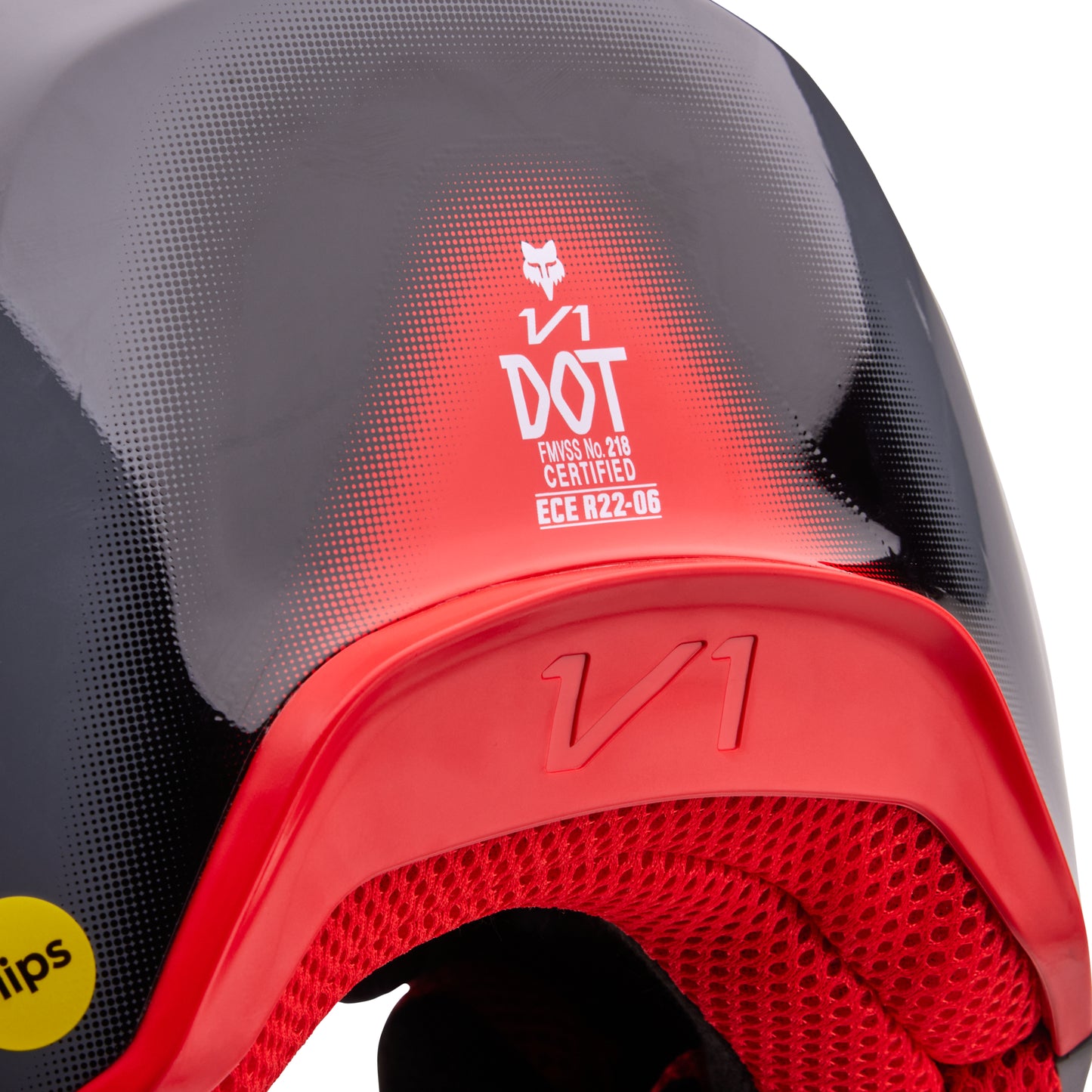 Fox MX24.5 V1 Interfere Helmet - Grey Red