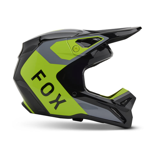 Fox MX25 V1 Lean Helmet - Grey / Yellow
