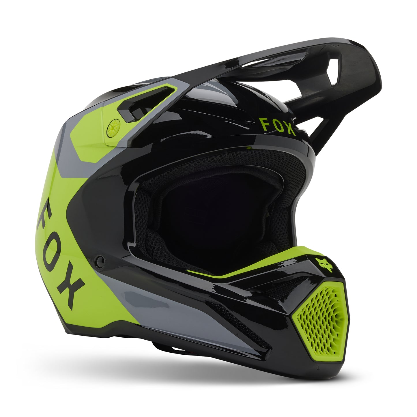 Fox MX25 V1 Lean Helmet - Grey / Yellow
