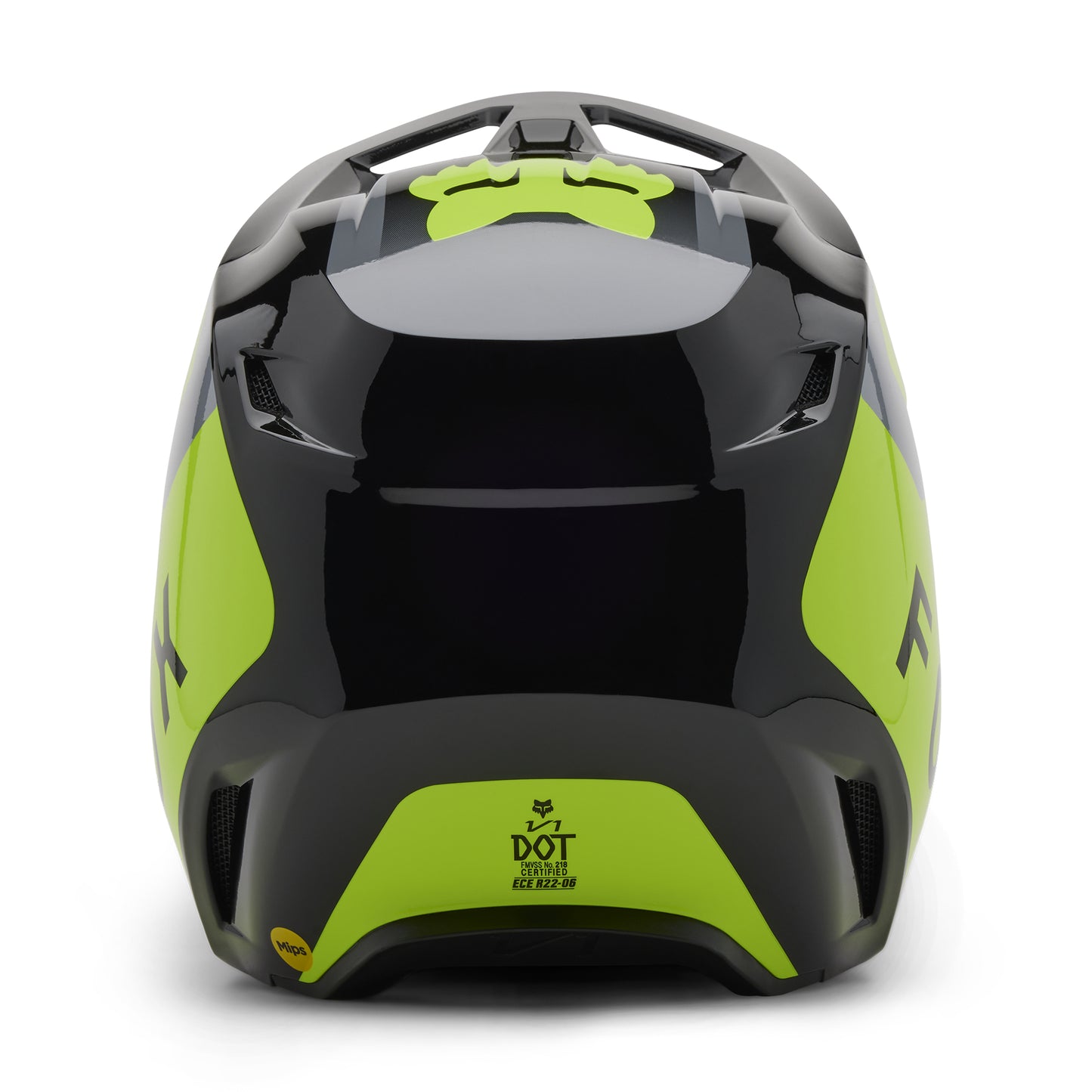Fox MX25 V1 Lean Helmet - Grey / Yellow