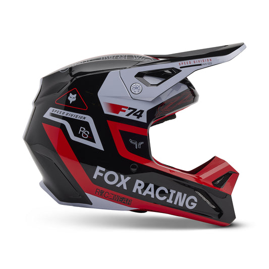 Fox MX25 V1 Race Spec Helmet - Black / Grey / Red