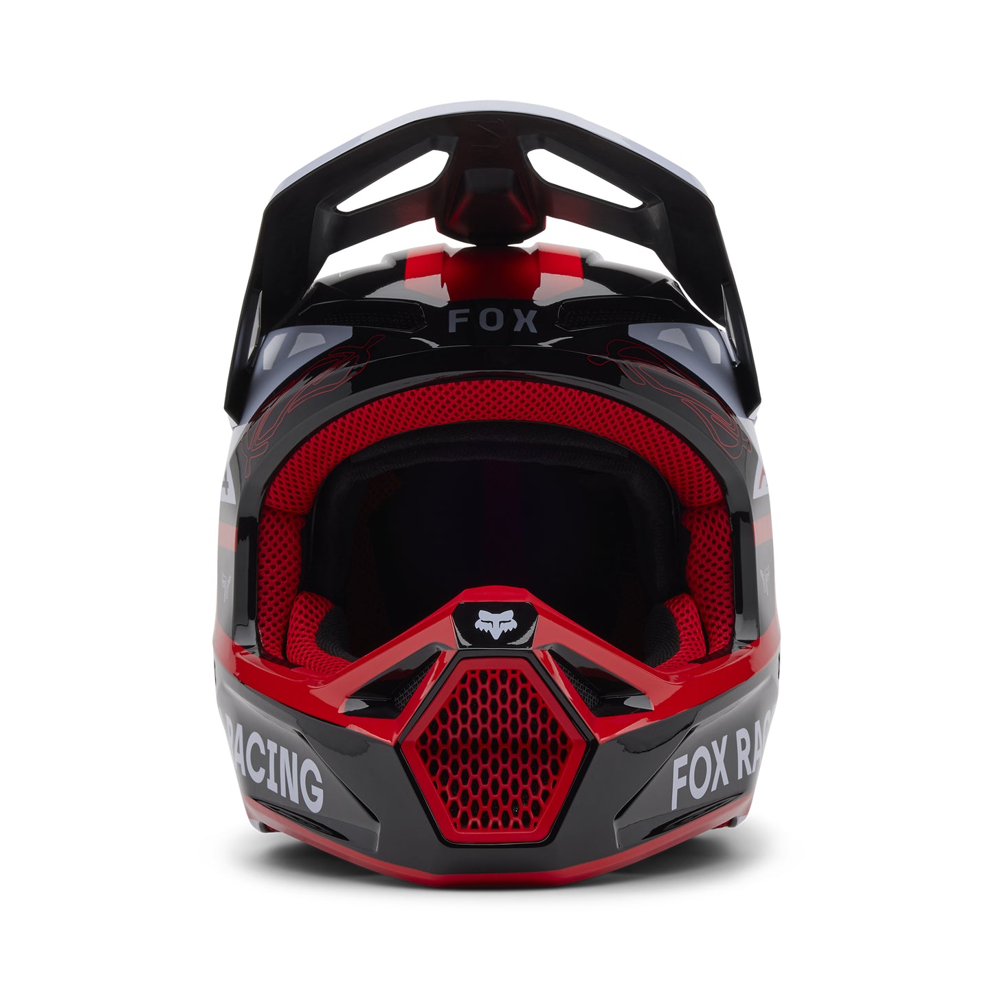 Fox MX25 V1 Race Spec Helmet - Black / Grey / Red