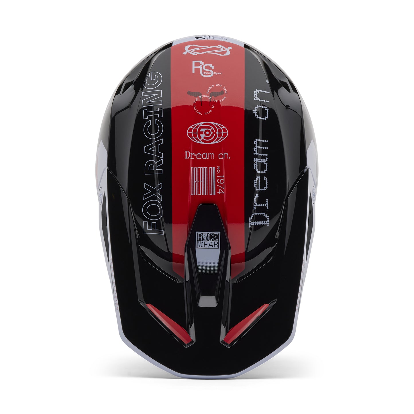 Fox MX25 V1 Race Spec Helmet - Black / Grey / Red