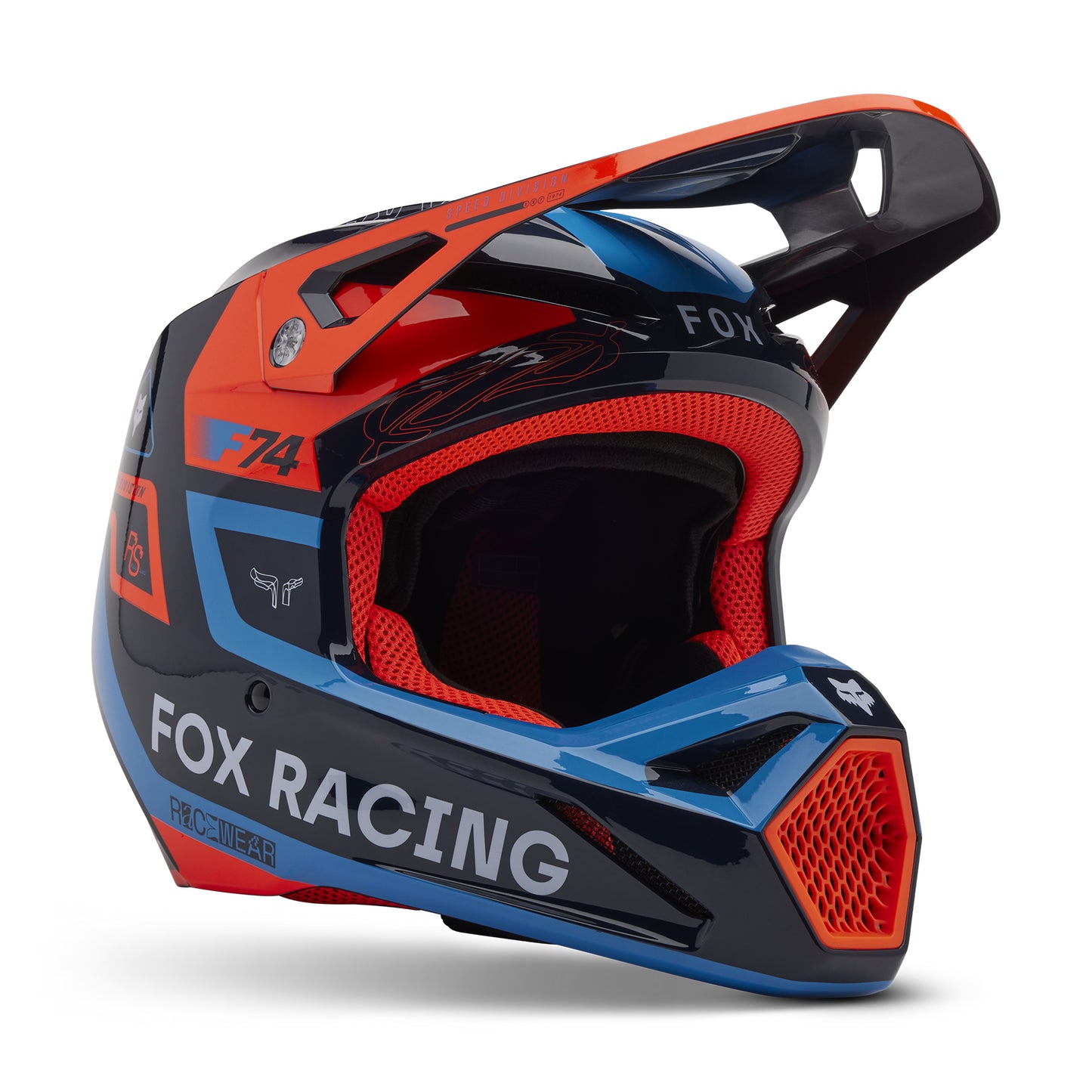 Fox MX25 V1 Race Spec Helmet - Navy / Orange