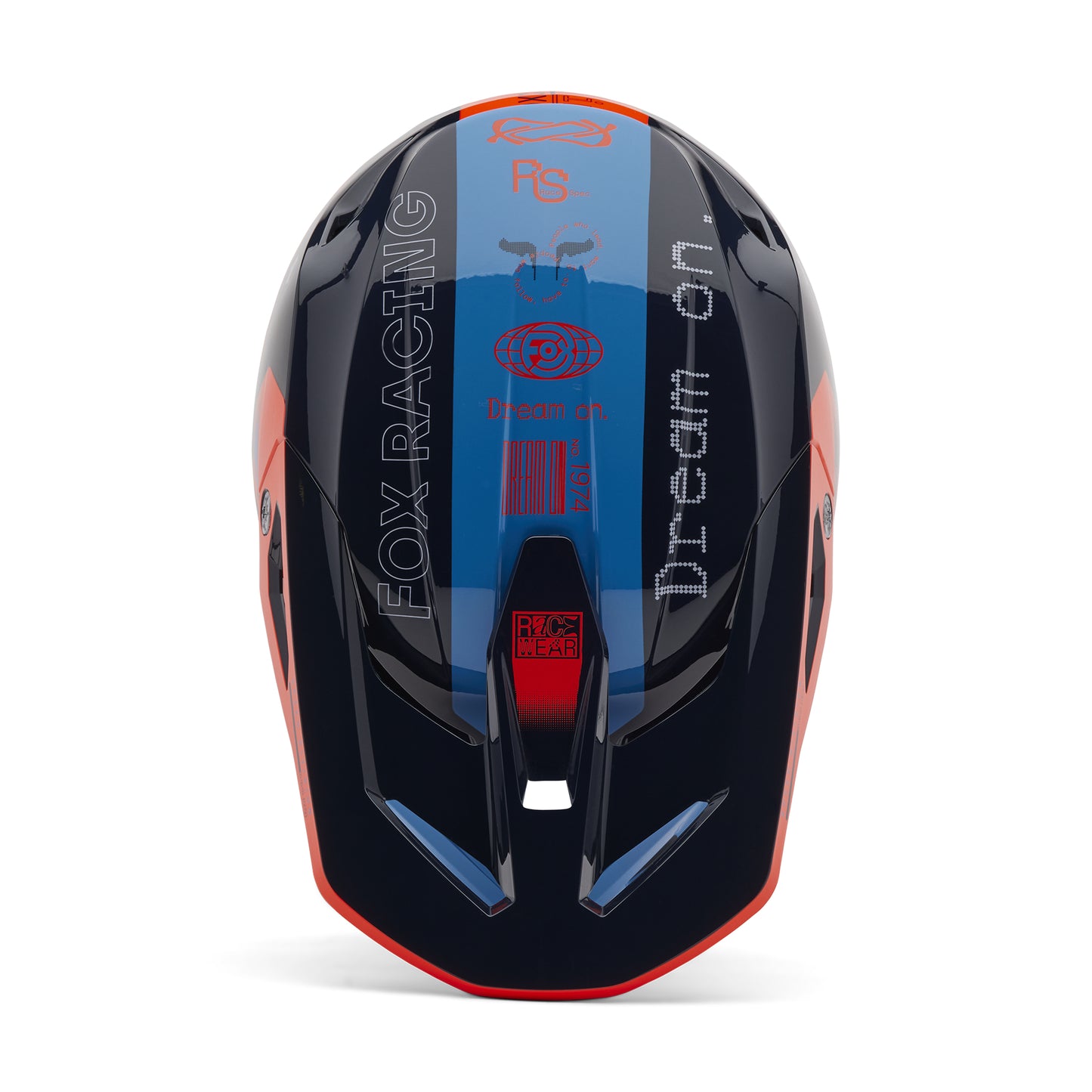 Fox MX25 V1 Race Spec Helmet - Navy / Orange