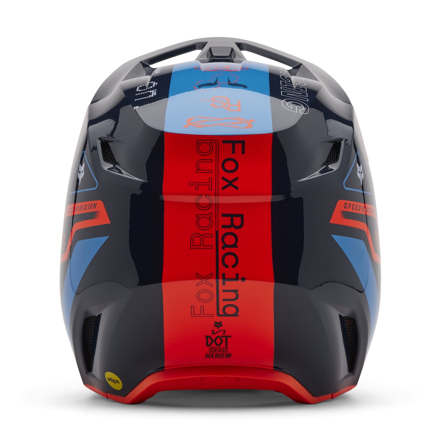 Fox MX25 V1 Race Spec Helmet - Navy / Orange