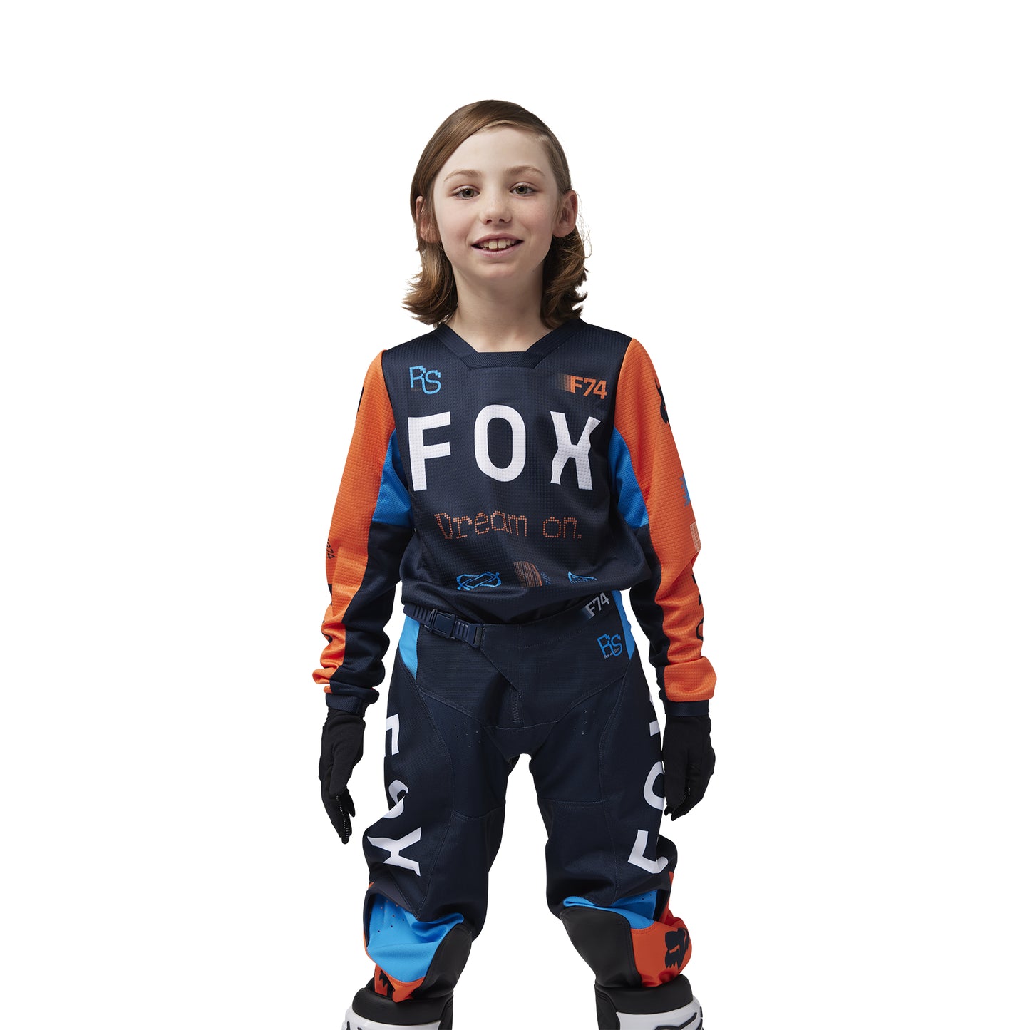 Fox MX25 Youth 180 Race Spec Jersey Navy Orange