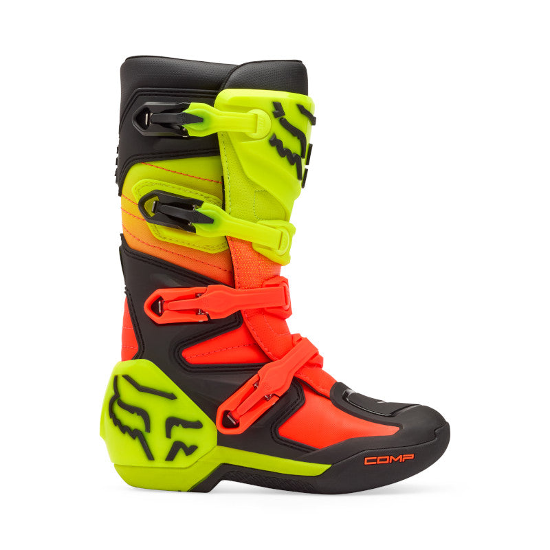 Fox Youth Comp Boots - Orange / Yellow