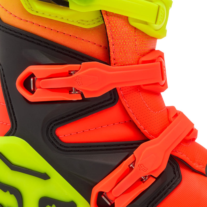Fox Youth Comp Boots - Orange / Yellow
