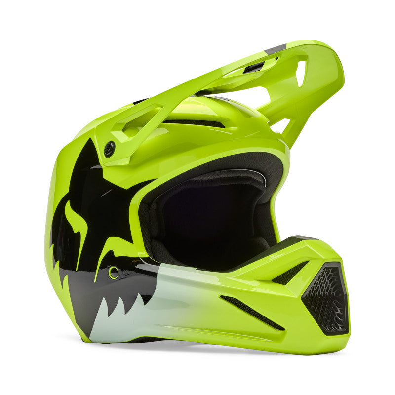 Fox V1 Shield Helmet - Fluro Yellow