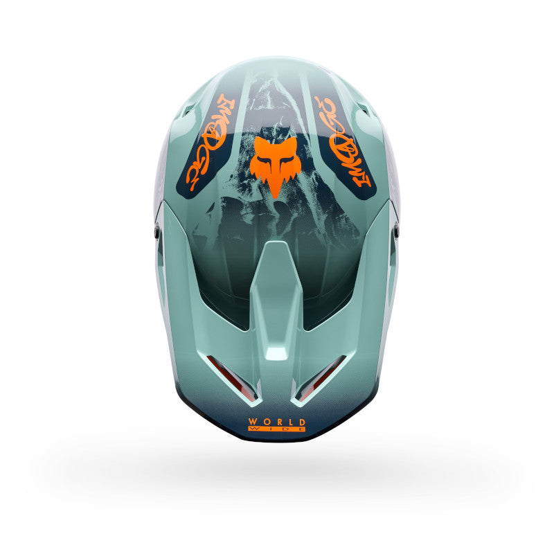 Fox MX26 V1 Image Print Helmet - Blue / Orange