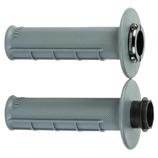Renthal Lock On Medium Half Waffle MX Grips - Grey / Black