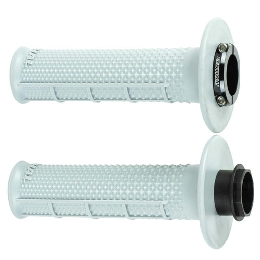 Renthal Lock On Soft Tapered / Half Waffle MX Grips - Grey / Black