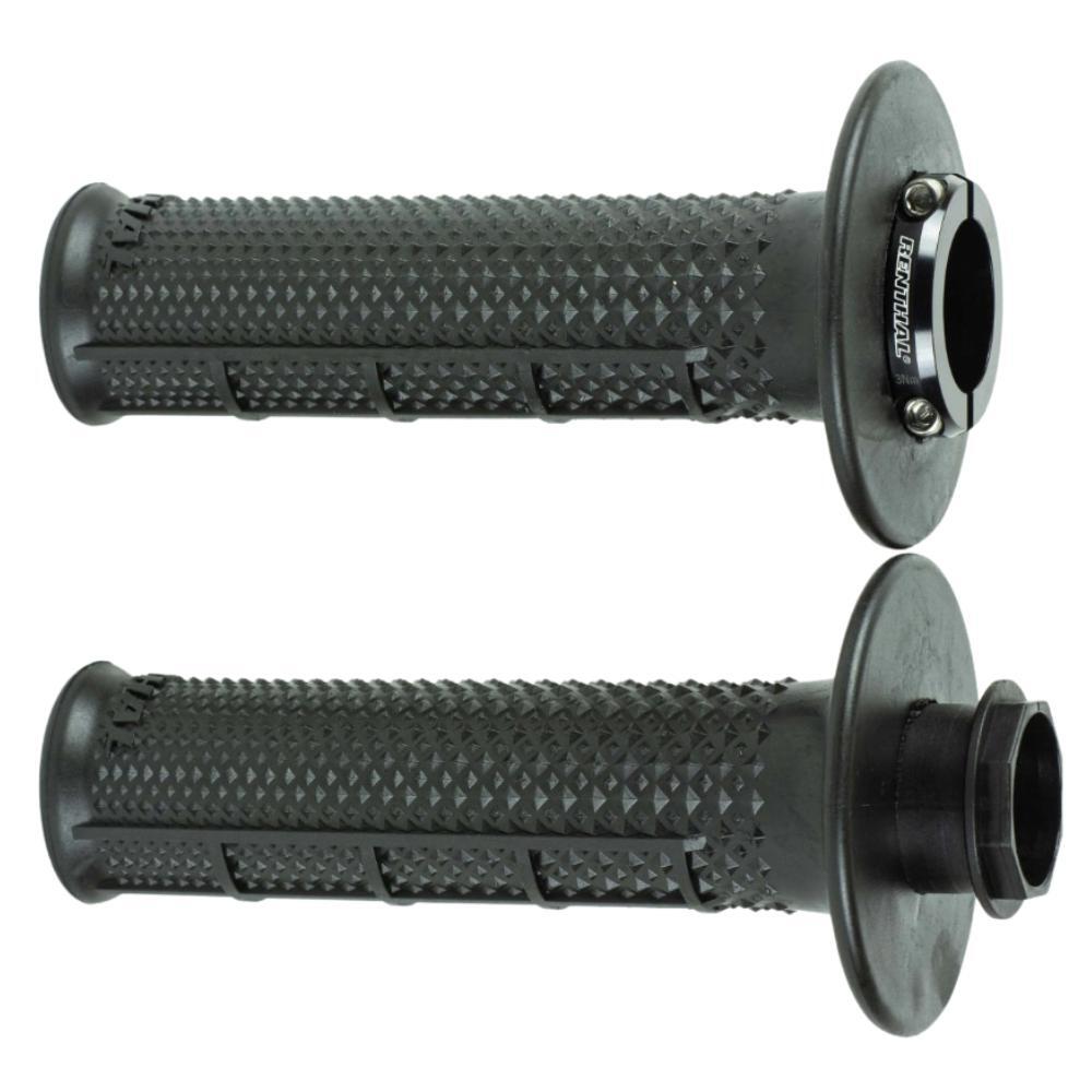 Renthal Lock On Ultratacky Tapered / Half Waffle MX R-Works Grips - Black