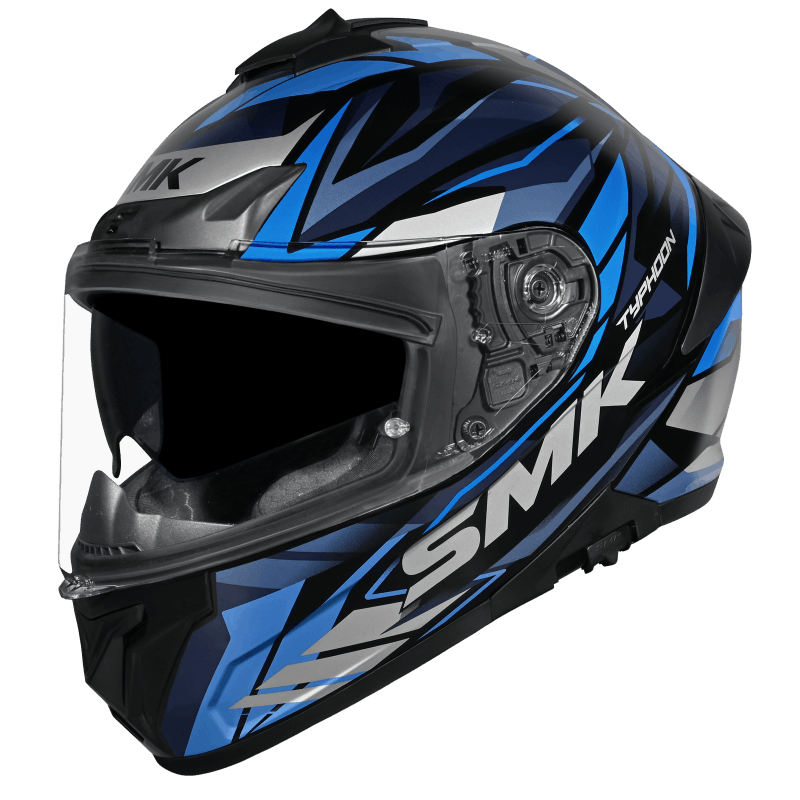 SMK Typhoon 06 Rival Helmet - Black / Grey / Blue GL256