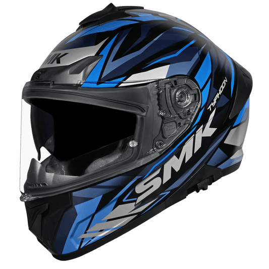 SMK Typhoon 06 Rival Helmet - Black / Grey / Blue GL256