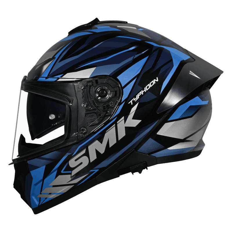 SMK Typhoon 06 Rival Helmet - Black / Grey / Blue GL256
