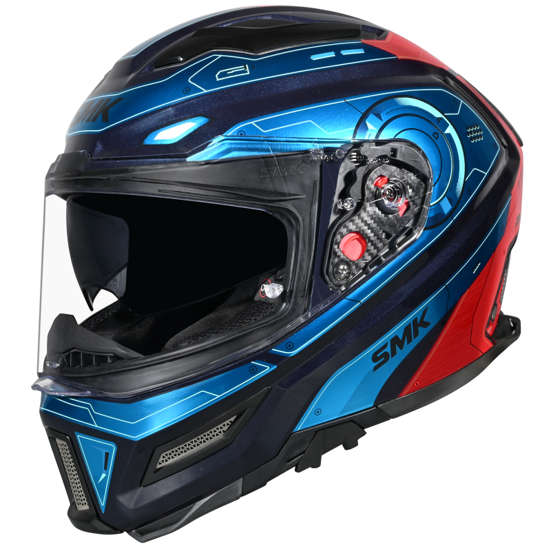 SMK Agnar Cyborg Helmet - Blue / Red GL535
