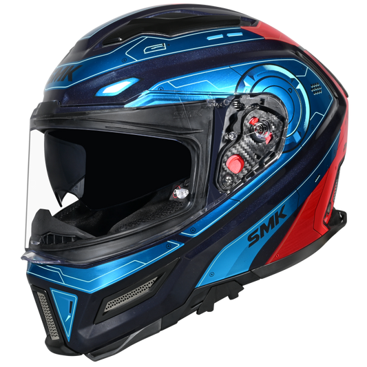 SMK Agnar Cyborg Helmet - Blue / Red GL535