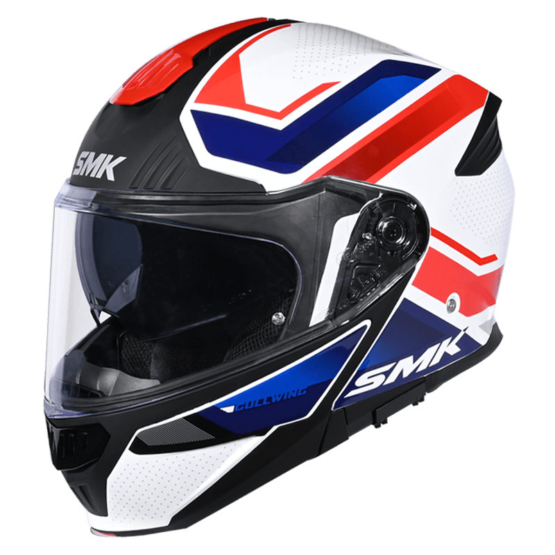 SMK Gullwing Supertour Modular Helmet - Red / White / Blue (GL153)
