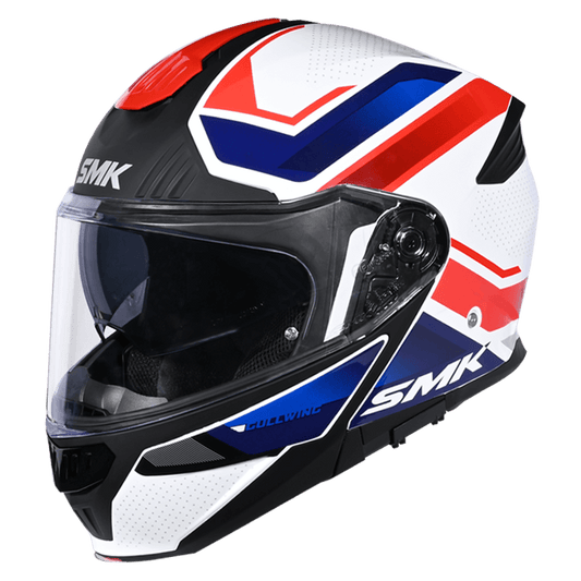 SMK Gullwing Supertour Modular Helmet - Red / White / Blue (GL153)